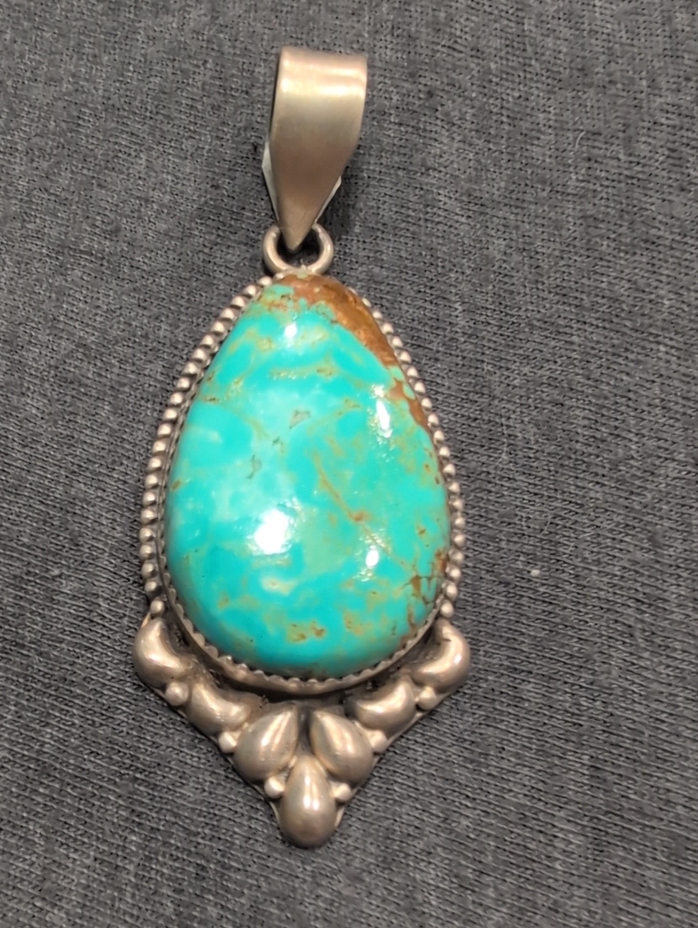 Turquoise Teardrop Pendant Necklace - Bright Blue